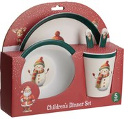 5-częściowy zestaw obiadowy dla dzieci z melaminy Bałwanek