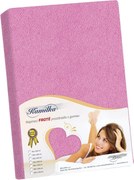 Prześcieradło frotte Kamilka różowy, 120 x 200 cm