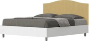 Łóżko wyposażone w stelaż z listwami 160x200 konstrukcja Frassino biała zagłówek microfibra Okra Grace