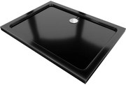 Mexen Flat brodzik prostokątny slim 120 x 80 cm, czarny, syfon chrom - 40708012