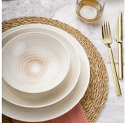 Zestaw obiadowy 24 el. beżowy/porcelana