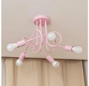 Plafon natynkowy OXFORD 5xE27/15W/230V różowy