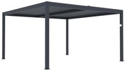 Pergola bioklimatyczna wolnostojąca elektryczna z antracytowego aluminium z otwieranym dachem 15,6 m² - AMADORA
