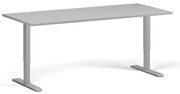 Biurko z regulacją wysokości, 180x80 cm, 2 silniki, szara podstawa, szary