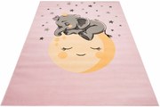 Różowy dywan ze śpiącym słoniem L8-W63