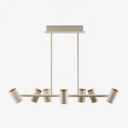 Lampa Sufitowa Kierunkowa Z 7 Punktami Świetlnymi Z Żelaza Amaranto Kremowa Tapioca - Sklum