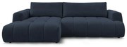 Ciemnoniebieski rozkładany/ze schowkiem narożnik (lewostronny/z szezlongiem) Fuji – Bobochic Paris