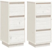 Komplet 2 białych komód z drewna sosnowego P5-L33