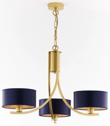 Jupiter 2093 - Żyrandol na łańcuchu ARTHUR 3xE27/15W/230V niebieski/złoty