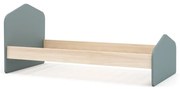 Łóżko dziecięce w dekorze sosny ze stelażem 90x190 cm w naturalnym kolorze/szarozielone Estefania – Marckeric