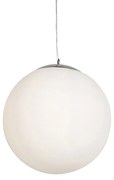 Inteligentna skandynawska lampa wisząca srebrna z opalowym szkłem 50 cm z WiFi A60 - Ball 50