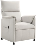 HOMCOM Fotel Relaksacyjny z Cichym Silnikiem, Wytrzymała Tapicerka, Funkcja Pamięci, Dostosowywany Podnóżek, Kremowy