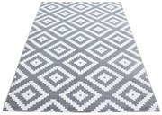 Dywan nowoczesny Plus Kwadraty szaro-kremowy 80 cm x 150 cm