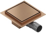 Mexen Flat-Q M13 wpust podłogowy kwadratowy 12 x 12 cm, miedź szczotkowana - 1C10012