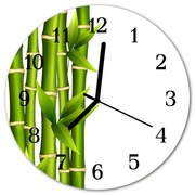 Zegar szklany okrągły Bambus