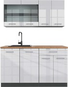Pojedyncza kuchnia biały wysoki połysk/antracyt 140x60x81.6 r-line