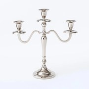 Świecznik trójramienny, srebrny, 30 cm