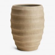 Donica Zewnętrzna Z Cementu Gabe Ø35 Cm - ↑45 Cm & Piaskowy Brąz - Sklum