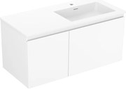 Mexen Orio szafka łazienkowa 100 cm z umywalką Otis prawą, 1S, 1D, biała mat - 91A13-10047-3-BBFF01-W18P01