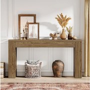 Stolik konsolowy 150 cm do salonu, stół w stylu rustykalnym do przedpokoju z pionowymi nogami