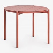 Okrągły Stół Ogrodowy Ø110 Cm Z Aluminium Elton Terracota - Sklum