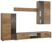 Meblościanka z witrynami dąb lefaks P1-A11