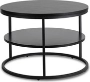 Stolik Kawowy z Półką BEST 70 cm Czarny Loft