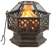 Rustykalne palenisko ogrodowe z pogrzebaczem D6-E85