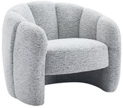 Fotel muszla z szarą szenilową tapicerką - DELIPO
