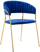 Krzesło ciemnoniebieskie w stylu glamour R5-A89