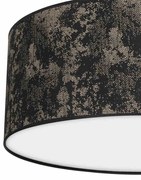 Lampa Sufitowa, czarna, okrągła, materiał SATINO GOLD 2xE27 Ø40cm