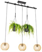 Industrialna lampa wisząca złota 3-światłowa - FlorPrzemysłowy Oswietlenie wewnetrzne