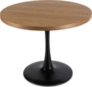 Stół Okrągły LINO 100 cm Dąb Złoty/Czarny Nowoczesny Loft