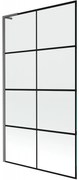 Mexen Next L parawan nawannowy 1-skrzydłowy 100 x 150 cm, czarna kratka,  gun gray szczotkowany - 895-100-000-03-77-66