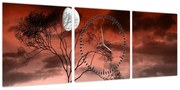 Obraz - Księżyc oświetlający noc (z zegarem) (90x30 cm)