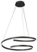 Czarna duża lampa wisząca LED nad stół - A496 P9-D80