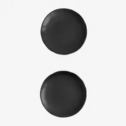 Zestaw 2 Płaskich Talerzy Z Kamionki Belvere Czarna - Sklum