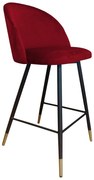 Hoker Colin krzesło barowe tkanina Welur podstawa metalowa