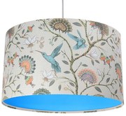 Niebieska lampa wisząca w kwiaty nad stół - 3X S385 C0-F77