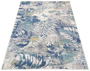 Niebieski dywan z motywem kwiatowym F6-H90