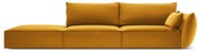 Musztardowa aksamitna sofa prawostronna 264 cm Vanda – Mazzini Sofas