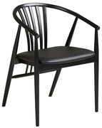 Czarne krzesło z podłokietnikami z litego drewna bukowego Agustin – House Nordic