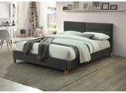 Łóżko tapicerowane SIERRA VELVET 160x200 szare SIGNAL