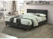 Łóżko tapicerowane SIERRA VELVET 160x200 szare SIGNAL