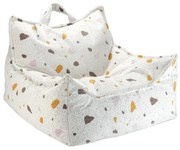 Biały dziecięcy worek do siedzenia z materiału bouclé/z tkaniny szenilowej Terrazzo Chair – Wigiwama