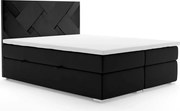 Łóżko kontynentalne FEZ 140x200 czarne velvet z pojemnikiem LAVERTO