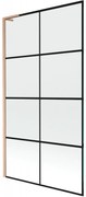Mexen Next L parawan nawannowy 1-skrzydłowy 100 x 150 cm, czarna kratka,  miedź szczotkowana - 895-100-000-03-77-65