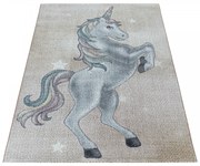 Dywan dziecięcy Funny jednorożec złoty 200 cm x 290 cm