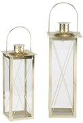 Złote lampiony FAROL, 2 metalowe latarenki