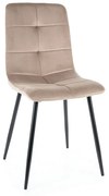 Krzesło tapicerowane IVO VELVET ciemnobeżowe SIGNAL